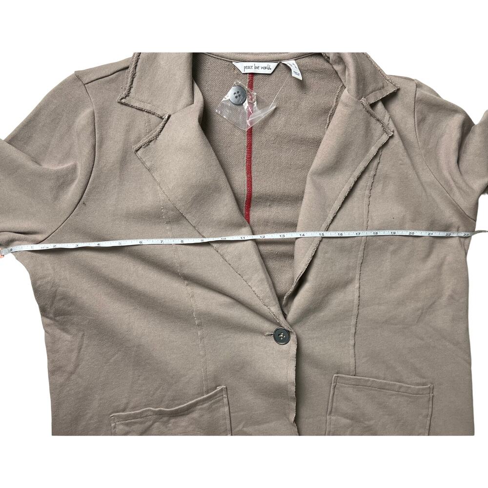 QVC Peace Love World French Terry Blazer Back Stitch Detail MUSHROOM NWT SIZE L - Picture 7 of 7